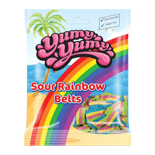 Yumy Yumy Sour Rainbow Belts 128g
